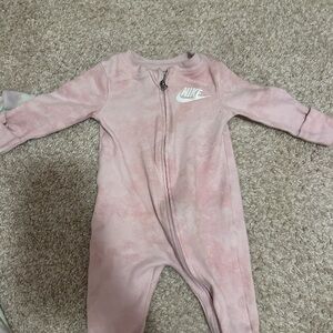 2 Nike Pink Tie-Dye Infant Zip One-Piece